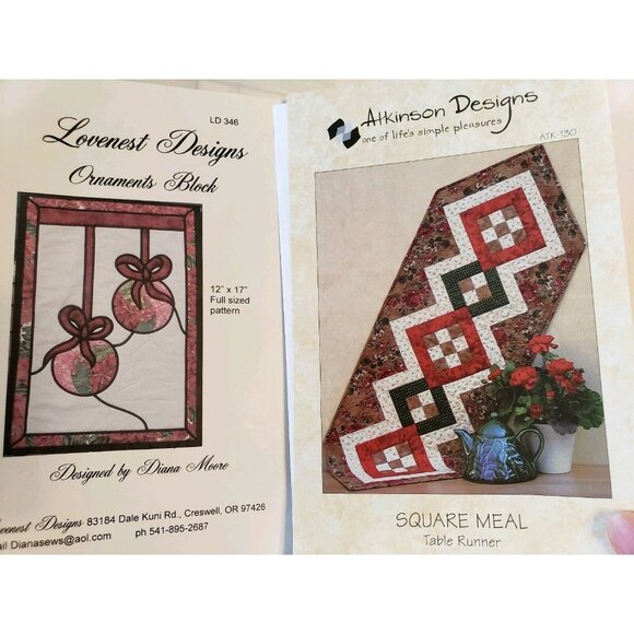 Quilt Pattern Lot 15 Christmas Wall Hanging Cardholder Table Runner Radley House - Picture 6 of 16